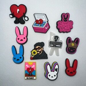 Bad Bunny–Inspired Shoe Charms – Music Theme – Set #2-11 Piece– New Without Tags
